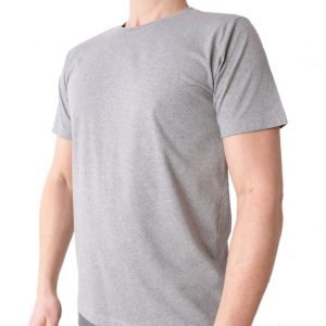 Genanvendt T-shirt med rund hals til mænd, grå