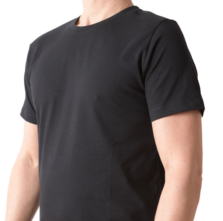 Arbejds T-shirt, i genanvendte materialer, med rund hals, sort