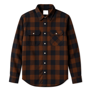 Flannel Skjorte - Unisex - Mørkebrun